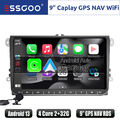 9" Autoradio Carplay Android 13 GPS 2+32G Für VW Golf 5 6 Plus Passat B6 Touran