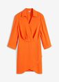 Kleid mit Wickeldetail 3/4 Arm Gr. 42 Orange Damen Minikleid Casual-Dress Neu