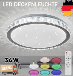 RGB LED Kristall Deckenleuchte Dimmbar Deckenlampe Sternenhimmel Fernbedienung