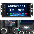 DAB+ 1+32GB Android 13 Autoradio CarPlay GPS Navi WIFI Für Jeep Wrangler III JK