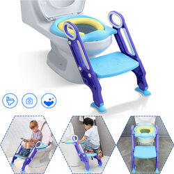 Kinder Toilettentrainer Toilettensitz mit Treppe für 1-7 WC Sitz Faltbar Lila