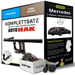 Für MERCEDES C T-Modell Typ S204 Anhängerkupplung abnehmbar +eSatz 13pol 07- ABEBis 25.09. im FlashSale 10% sparen*!