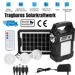 Tragbare Powerstation Solar Generator Powerbank mit Solarpanel&Lampe für Camping