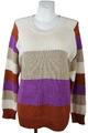 Oui Pullover Damen Größe 44 Strickpullover Strick Weiß Beige Braun Lila Oberteil
