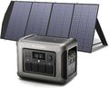 Tragbare Powerstation 1800W (3000W Spitze) mit 200W Solarpanel Mobiler Generator