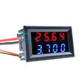 DC 0-200V 10A 4 Bit 5 Wires Amp Dual Digital Blue+Red LED Voltmeter Ammeter