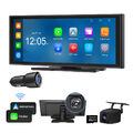 CAM+Wireless CarPlay Android Auto 10,2" IPS Touchscreen Tragbar Autoradio 4K DVR