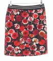 Strickrock  N1 Blumen MARC CAIN  34 Rosen schwarz rot Gummibund Rock NP170€