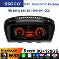 8Core CarPlay Für BMW E60 E61 E90 E91 CCC GPS Navi Android 13 Autoradio 128G AUX