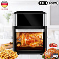 XXXL 1800W HEISSLUFT FRITTEUSE AIRFRYER BACKOFEN FETTFREI DREHGRILL 12L SCHWARZ