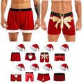 Herren Shorts Mit Hut Elastischer Bund Weihnachts Boxershorts Stilvoll Neuheit