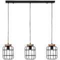 Gwen Pendel Hänge Leuchte Lampe Metall Holz Antik Rustikal Käfig 3-flammig E27 