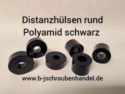 Distanzhülsen Rund aus Kunststoff Polyamid schwarz Distanzstücke 8,4 / 10,5