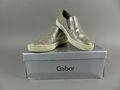 Gabor Damen Slipper Gr 38,5 UK 5,5 silber Snake Glitter Halbschuhe Leder (19455)