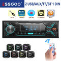 Autoradio mit FM Bluetooth BT Freisprech 7 Farben Single 1DIN MP3 Player USB Aux