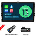 DVR+Autoradio Android 13 8-Kern Carplay NAVI Für VW GOLF 5 6 Touran Caddy Tiguan