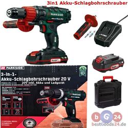 Parkside 3in1 Akku-Schlagbohrschrauber 2-Gang 20V inkl. Akku und Ladgerät NEU