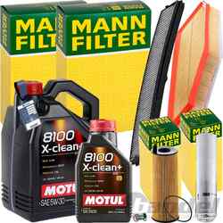 MANN INSPEKTIONSPAKET+6L MOTUL 5W-30 ÖL passend für BMW X3 E83 xDrive 18/20d