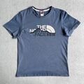 The North Face Shirt Mens Medium Blue Mountain Line Summer Gorpcore Wave Graphic