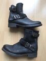 NEU  PierOne Stiefelette Winterstiefel Schwarz Leder Gr. 39 Gefüttert