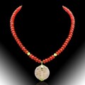 BAILYSBEADS edle Rubin-Kette Halskette mit Rosenquarz Anhänger NH024