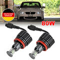 2x 80W H8 LED Angel Eyes Ringe Standlicht Für BMW E60 E61/71/70/82 LCI E90 E91