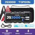 TOPDON JS3000 3000A 24000mAh Auto Starthilfe Jump Starter Ladegerät Booster PKW