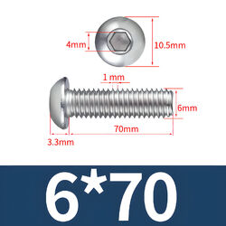 Linsenkopfschrauben M2 M3 M4 M5 M6 M8 M10 M12 ISK Edelstahl A2 V2A DIN ISO 7380