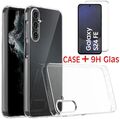 Hülle für Samsung Galaxy S24 FE Tasche Silikon Case Bumper Cover +9H Schutz Glas