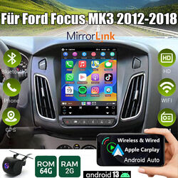 Für Ford Focus MK3 2012-2018 Android 13 Autoradio CarPlay GPS Navi WIFI 64G +Kam