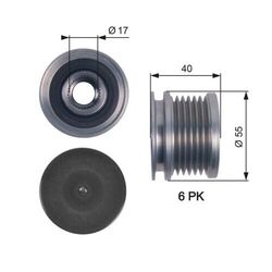 1x Generatorfreilauf GATES OAP7114 passend für AUDI SEAT SKODA VW