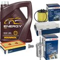 BOSCH inspektionspaket 5 L MANNOL 5W-30 Energy für VW Golf Plus 1.6 FSI Touran