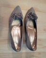 GABOR Damen Schuh, Pumps, beige, Gr. 40/ Gr. 6,5 Wildleder