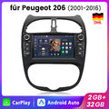 Carplay Für PEUGEOT 206 2001-2016 7"Android 13 Autoradio WIFI BT GPS NAVI 2+32G 