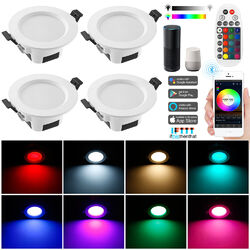 1-20er Set WIFI Bluetooth LED Einbaustrahler RGB+WW+CW 230V Bad Einbau-Leuchten