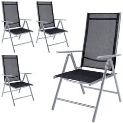 CASARIA® Gartenstuhl Hochlehner Klappbar Aluminium Klappstuhl Set Balkon Camping✔️8-fach verstellbar ✔️120kg Belastbarkeit ✔️Wetterfest