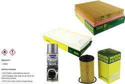 MANN-FILTER Paket + Presto Klima-Reiniger für Opel Vectra C Caravan GTS