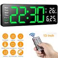 13'' LED Digital Wanduhr mit Datum Temperatur Display Alarm Clock Fernbedienung