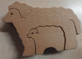 DEKO 2 SCHAFE aus Holz, Puzzle 🐑 Deko- Handarbeit  - 7,2 cm