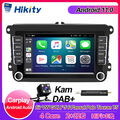 DAB+ 7 "Android 11 Carplay Autoradio GPSWiFi 32G für VW Golf 5 Polo Passat Jetta