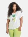 Samoon T-Shirt Art. 471035-26201  Weiß, Ananas  Gr. 44,48,50,52 UVP 49,99 €