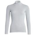 Conta Damen langarm Unterhemd Stehkragen Thermo geringelt Shirt 1/1 Arm angeraut