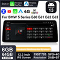 GPS Navi Bluetooth 5.0 Android 13 Autoradio CarPlay 4G LTE für BMW E60 E61 CCC