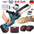 8+6 Zoll Mini Akku Kettensäge Bürstenloser Handkettensäge mit 2 Akku Für Makita