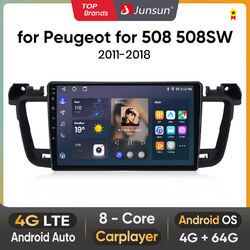 4G+64GB Android 13 Autoradio CarPlay GPS Navi für Peugeot 508 2011-18 4G LTE RDS