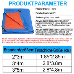 PE LKW Abdeckplane Schutzplane 450gm² 260g/m² Gewebeplane mit Ösen wasserdicht