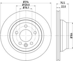 2x Hella 8DD 355 128-081 Bremsscheibe für VW