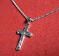 Kreuz Anhänger mit Gliederkette Echt Silber 925 Jesus Kommunion alle Längen...