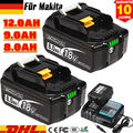 2x 12,0AH Original Akku Für Makita BL1860 18V LXT Li-ion BL1850 BL1830/Ladegerät