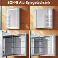 Spiegelschrank Badschrank mit LED Beleuchtung Bad Badspiegel Steckdose Touch Alu